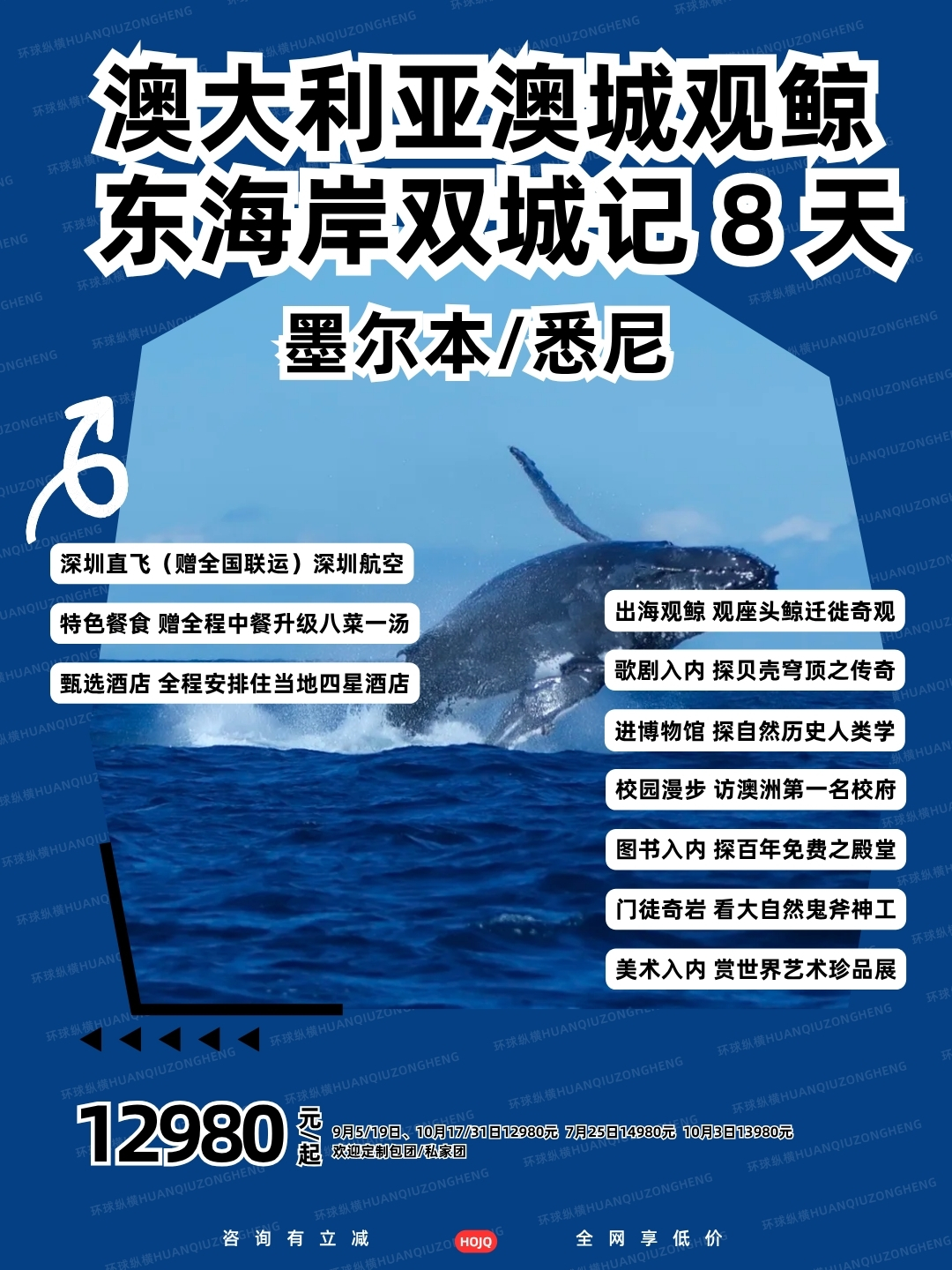 澳大利亚澳城观鲸  东海岸双城记 8 天>