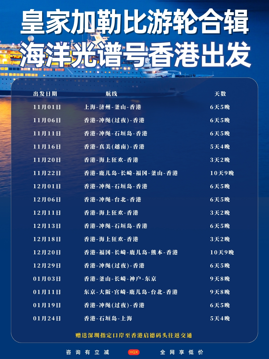 2026-2027皇家加勒比游轮海洋光谱号合辑>